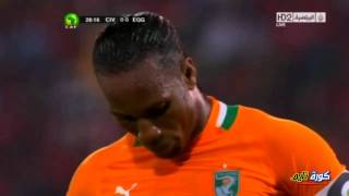 Ivory Coast vs Equatorial Guinea  Drogba wasted a penalty [upl. by Yetta]