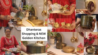 धनतेरस पर क्या लिया किचन को एकदम गोल्डन कर दिया Diwali Dhanteras Shopping Kitchen Brass Decor Items [upl. by Ideih]