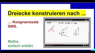 Dreiecke konstruieren nach Kongruenzsatz quotSWSquot [upl. by Haugen226]