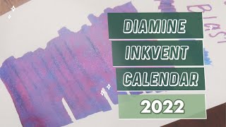 Swatch with Yoseka Diamine 2022 Inkvent Calendar 24 Ink Color Swatches [upl. by Shalne]