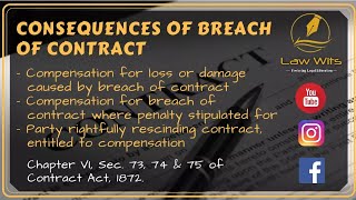 Consequences Of Breach Of Contract  Sec 73 74 amp 75 of Contract Act 1872  Law Wits [upl. by Astiram358]