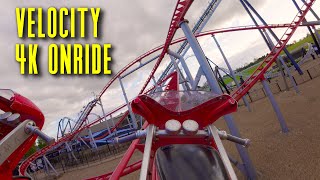 Velocity Front Row POV Onride 4K 60FPS  Super Fun Vekoma Bike Rollercoaster Flamingoland 2024 [upl. by Anirav]