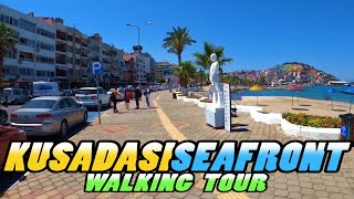 Kuşadası SEAFRONT Promenade Walking Tour  Kusadasi  Turkey 4k [upl. by Eneg364]