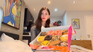 Sugar Mukbang Trying DUNKIN DONUTS for the First time [upl. by Shulem]