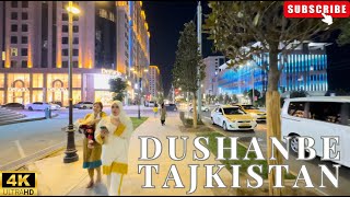 Tajikistan Dushanbe city night walking tour 4k [upl. by Lamoree166]