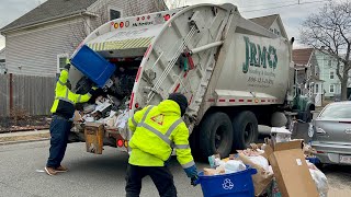 JRM McNeilus Garbage Truck Packing Hevay Post Xmas Recycling [upl. by Old]