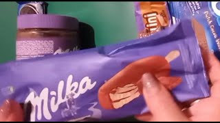 Satisfying Unboxing video  Opening Milka chocolate ice  ASMR [upl. by Gerius332]