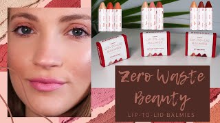 Axiology LipToLid Balmies  Review Demo amp Swatches  Zero Waste Makeup [upl. by Yrod115]