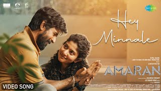 Hey Minnale  Video Song  Amaran  Sivakarthikeyan Sai Pallavi  GV Prakash  Rajkumar Periasamy [upl. by Thekla]