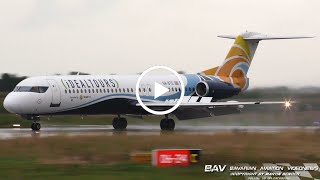 Fokker 100  Trade Air quotiDEALTOURS Liveryquot 9ABTE  landing at Memmingen Airport 2160p [upl. by Hobey]