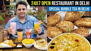 24x7 Open Restaurant in Delhi  Bubble Tea in Delhi  NSP Pitampura Street Food  Delhi Street Food [upl. by Arluene]