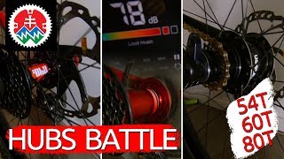 Pure Sound MTB hubs DT 240s 54t vs e13 TRS 60t vs Novatec XDH42SB 80t slovakbikeparks [upl. by Pry]