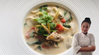 Easy Tom Kha Gai • Best Tom kha Gai Soup Recipe ต้มข่าไก่ Thai Chef Food [upl. by Fabrin]