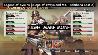 Samurai Warrior 4 DX  Legend of Kyushu Siege of Iwaya and Mt Tachibana Castle NIGHTMARE MODE P3 [upl. by Lehcsreh]