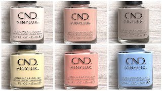 CND VINYLUX SPRING 2021  COLORS OF YOU COLLECTION LIVE SWATCH ON REAL NAILS [upl. by Fulbright234]