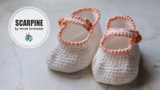 TUTORIAL SCARPINE BALLERINA NEONATO 🎈  Come fare delle ballerine 36 mesi alluncinetto [upl. by Amocat]