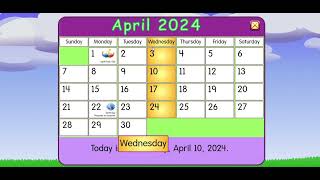 Starfall Calendar April 10 2024 [upl. by Glasgo]