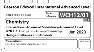 IAL Chemistry Unit 2 January 2023 Question Paper solution Edexcel WCH1201 Chemistry U2 [upl. by Harl]