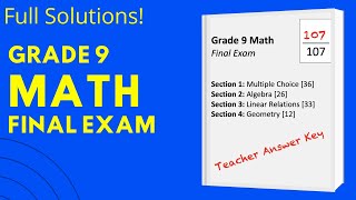 Grade 9 MATH Final Exam full solutions  jensenmathca [upl. by Lynch]