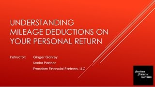 IRS Mileage Deductions  Overview [upl. by Waterer]