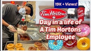 DAY IN A LIFE OF A TIM HORTONS EMPLOYEE  INTERNATIONAL STUDENTS IN CANADA  BAKER  JOBS IN CANADA [upl. by Codding]