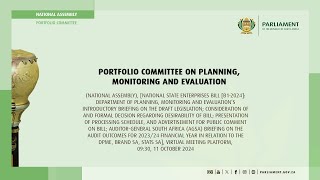 Portfolio Committee on Planning Monitoring and Evaluation 11 October 2024 [upl. by Norre]