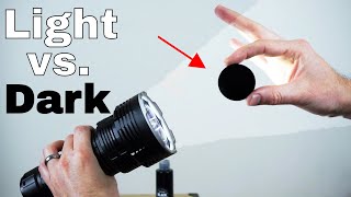 The Worlds Blackest Black vs The Worlds Brightest Flashlight 32000 lumen—Which Will Win [upl. by Idnyl]