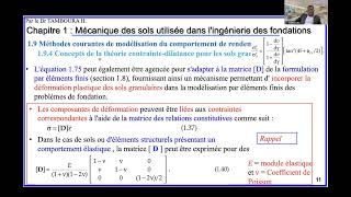 Ingénierie des fondationsChapitre1  Mécanique des sols Partie 18Contraintedilatance Exemple [upl. by Anaile]