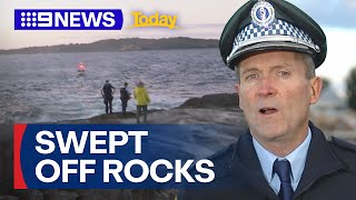 Two women drown after being swept off rocks in Sydney  9 News Australia [upl. by Nalra]