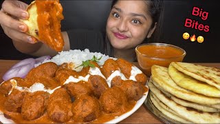 PANEER KOFTA CURRY WITH BUTTER KULCHE AND BASMATI RICE  BIG BITES MUKBANG  INDIAN FOOD EATING SHOW [upl. by Omlesna420]