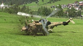 CRASH LANDING MILITARY EUROCOPTER AS332AS532AL COUGAR SUPER PUMA RC SCALE [upl. by Enitnelav]