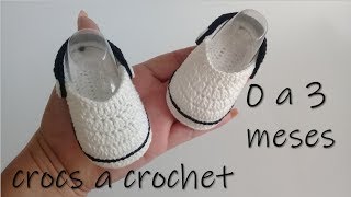 crocs tejidos a crochet bebe0 a 3 meses [upl. by Suiramad]