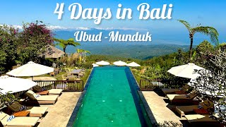 Bali 4k  itinerary 4 Days Ubud to Munduk  Hotels Activities Restaurants [upl. by Oruhtra]