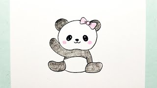 Cute Panda Drawing Easy [upl. by Kornher259]