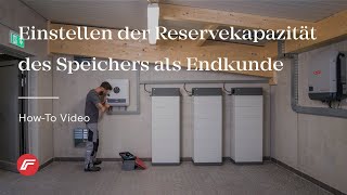 HowTo Video Einstellen der Reservekapazität des Speichers als Endkunde [upl. by Chivers]