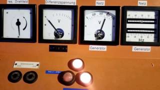 Generator Netzsynchronisation mit Siemens Netzsynchronisationspult [upl. by Sirrah]