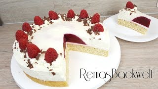 Quarksahnetorte mit Himbeeren EinfachampLecker [upl. by Jennifer]