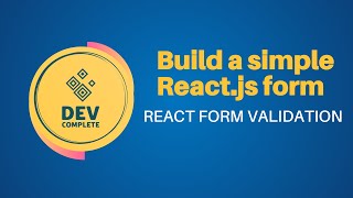 Build a simple Reactjs form  React Form Validation [upl. by Birch]