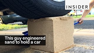 This guy engineered sand to hold the weight of a car [upl. by Lambrecht103]