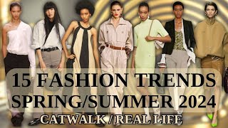 15 fashion TRENDS SpringSummer 2024 catwalk and real life [upl. by Dranik]