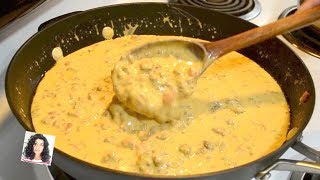 EASY QUESO DIP  Nacho Cheese and Sausage Dip STOVE TOP [upl. by Ainet]