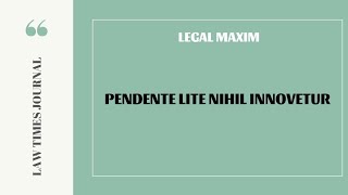 pendente lite nihil innovator [upl. by Sholley]