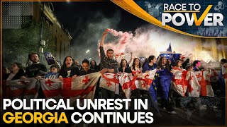 Georgia Fresh Wave Of Protest Breaks Out In Capital Tbilisi  Race To Power  WION [upl. by Arianie]