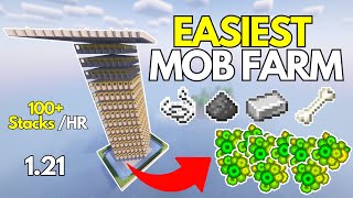 BEST MOB FARM for Minecraft Bedrock 121 [upl. by Ahsek667]