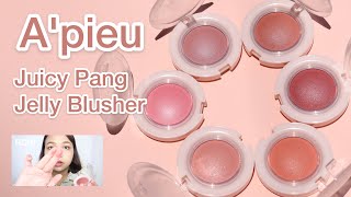 Apieu Juicy Pang Jelly Blusher SWATCH amp REVIEW พิกุลคลั่งบลัช [upl. by Imogene622]