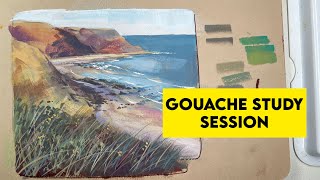 Beach Gouache Study Session ✶ Live Stream Replay [upl. by Yruama]