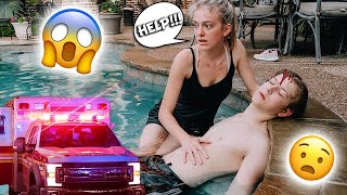 PASSING OUT INTO THE POOL PRANK ON MY GIRLFRIEND gone wrong [upl. by Wilfred]