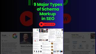 9 Major Types of Schema Markup in SEO schemamarkup seo seotips seotutorial shorts ytshorts [upl. by Issi862]