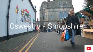 Oswestry Shropshire cycling around the town centre in 4k view [upl. by Anelram]