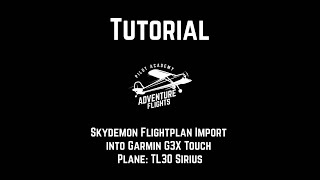 Skydemon Flightplan import to Garmin G3X Pilot Academy Adventure Flights [upl. by Hodge]